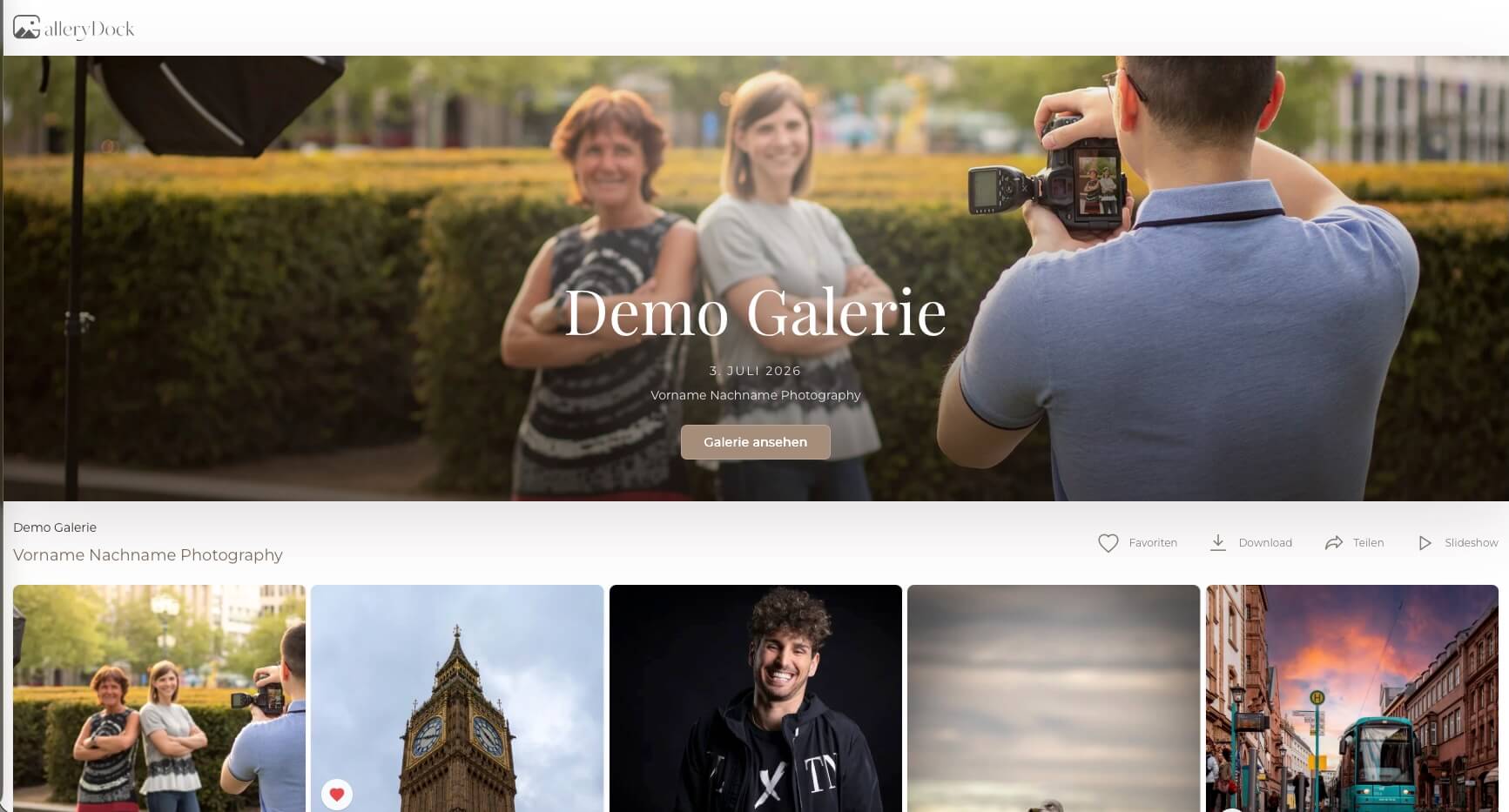 GalleryDock Fotogalerie für Fotografen